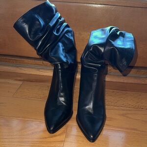 Stuart Weitzman Black Slouchy Heeled Boots